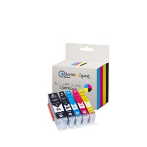 Canon 470XL Black/471XL Black Cyan Magenta Yellow High Yield Compatible Ink Cartridge Multipack - PGI 470/CLI 471