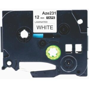 Compatible Brother Tze-231 Laminated 12mm Tape Black-White